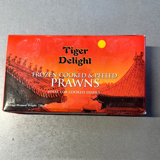 Tiger Delight frozen cooked & peeled prawns 100/200