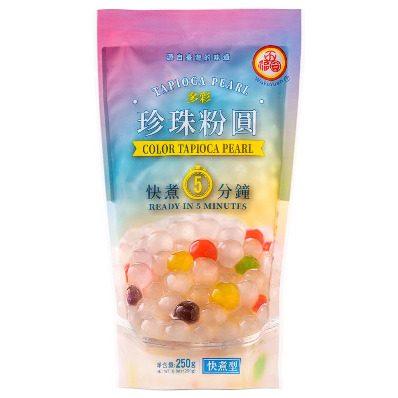 WU FU YUAN COLOUR TAPIOCA 250G 五福圓多彩珍珠粉圓