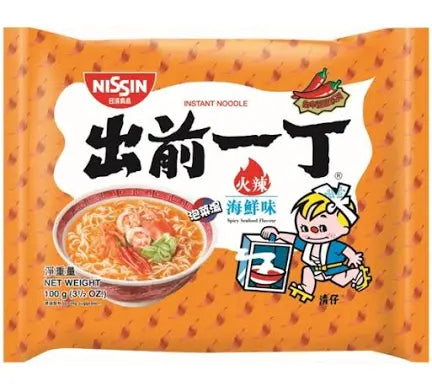 Nissin instant noodles Spicy Seafood Flavour Instant Noodle 出前一丁泡菜湯火辣海鮮味 100g