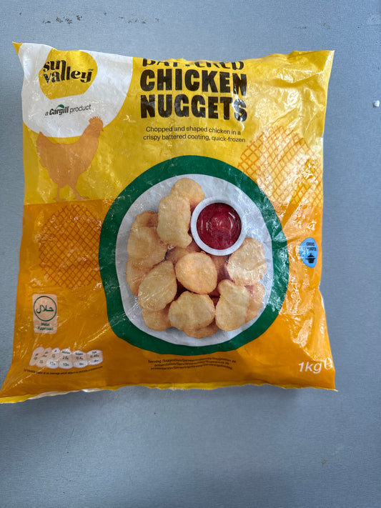 sun valley battered chicken nuggets 1kg