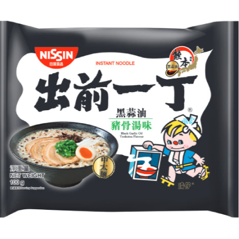 Nissin Demae Iccho Black Garlic Oil Tonkotsu Flavour (Single) / 出前一丁 黑蒜油豬骨湯味 100g (單)