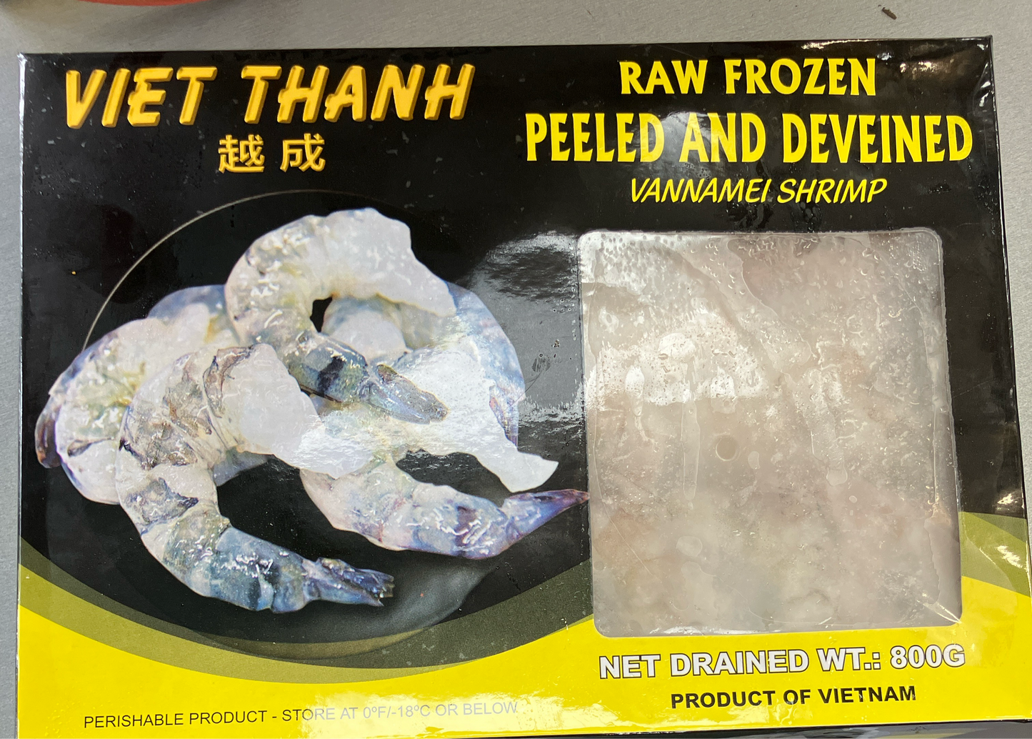 Viet Thanh peeled & deveined vennamei shrimp 800g / 越成去殻大蝦 21/25