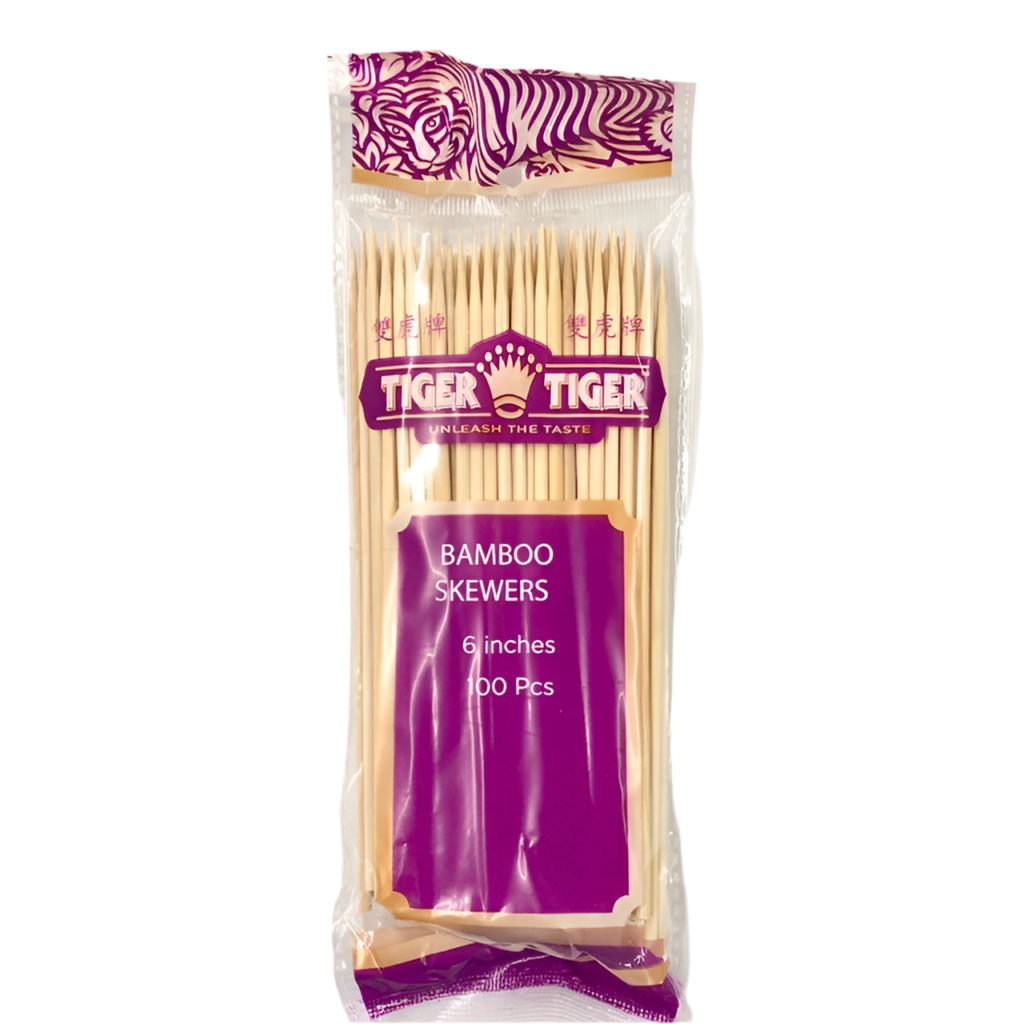 Tiger tiger bamboo skewers 8 inches 100 pcs