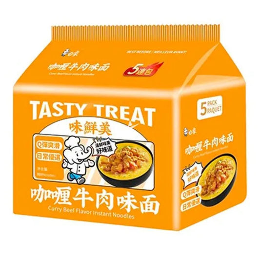 Baixiang Tasty Treat Instant Noodles - Curry Beef Soup Flavour (83g*5 Packs) 415g