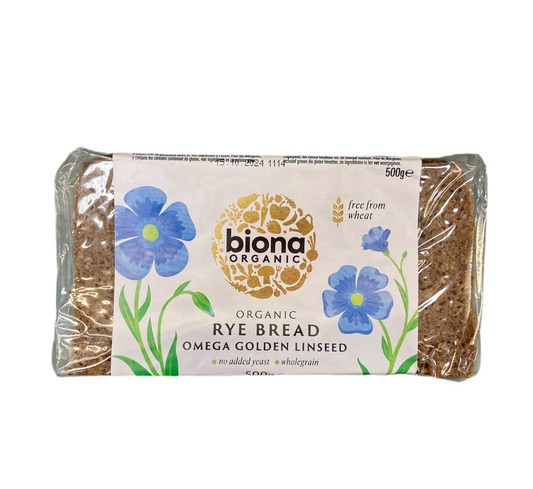 Biona organic rye bread-omega golden linseed 500g 有機黑麥麵包-奧米加黃金亞麻籽 500g(reduced price)