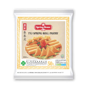 TYJ Spring Roll Pastry 6*6 Spring Roll Skin 400g (Single) / 第一家春卷皮 (包)