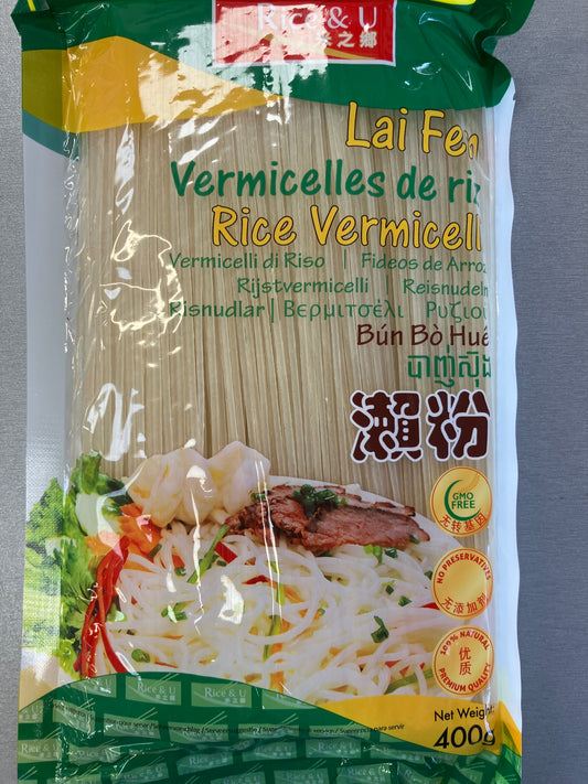 Rice&U Rice Vermicelli-Lai fen 400g / 米之鄉 瀨粉