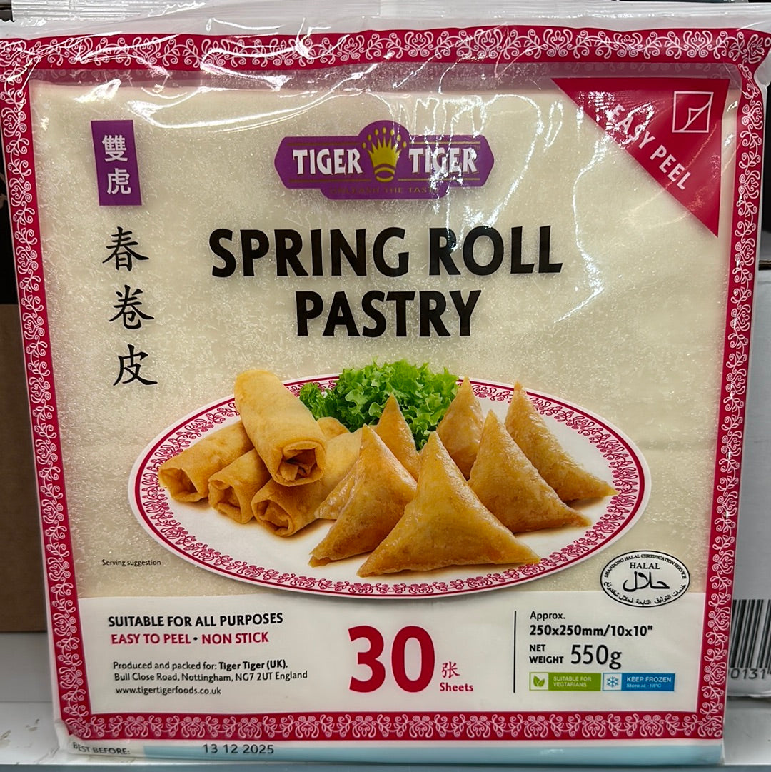 TIGER TIGER FROZEN SPRING ROLL PASTRY 10X10 雙虎牌春卷皮