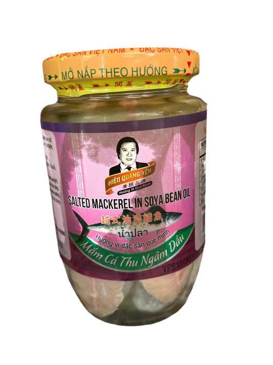 Hieu quang yen salted mackerel in soya bean oil