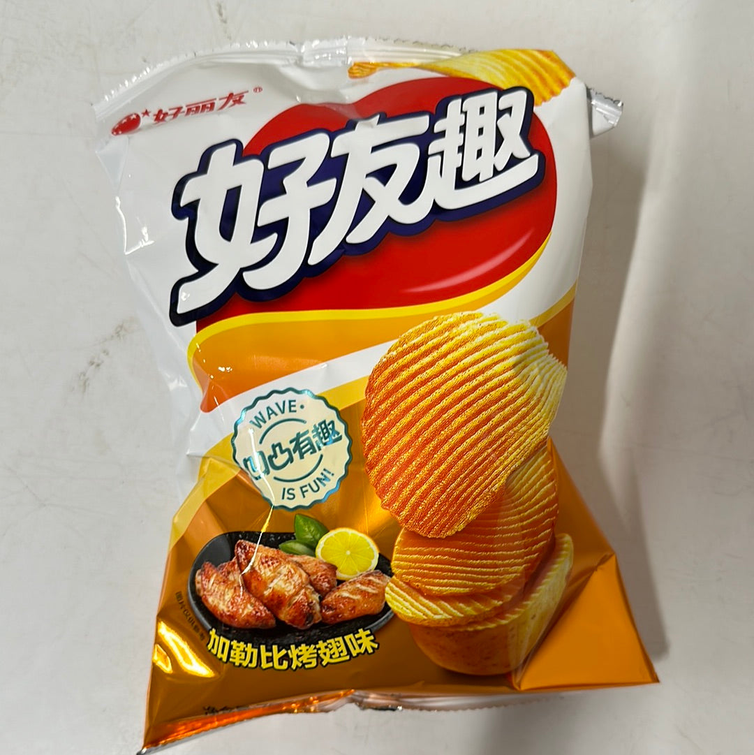 HLY Potato Chips - Grilled Chicken Wing Flacvour 83g好友趣凹凸薯片加勒比烤翅味 reduced