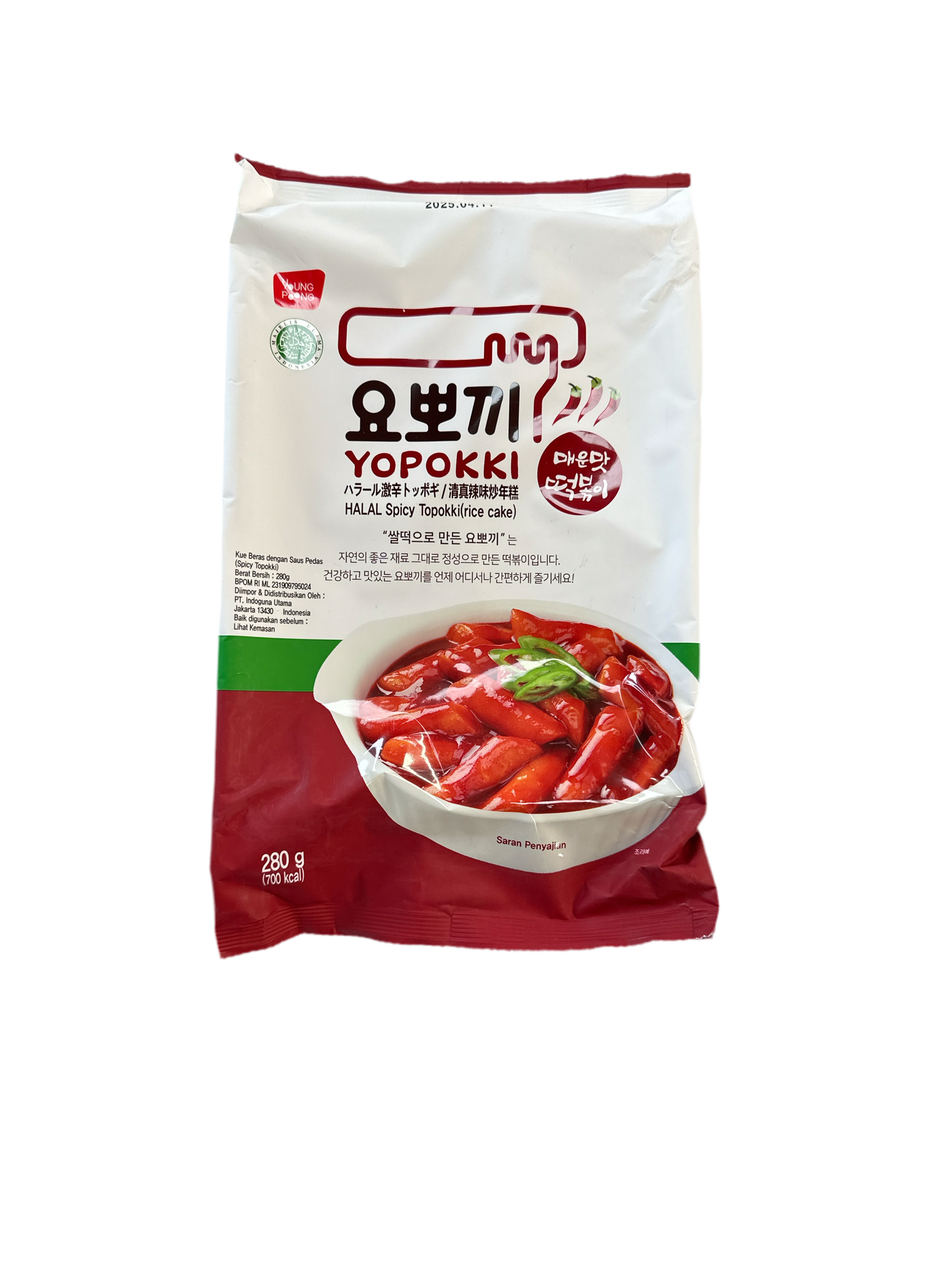 Young Poong YOPOKKI Halal Hot Spicy Tteokbokki (Rice Cake) 280g韓式辣味炒年糕