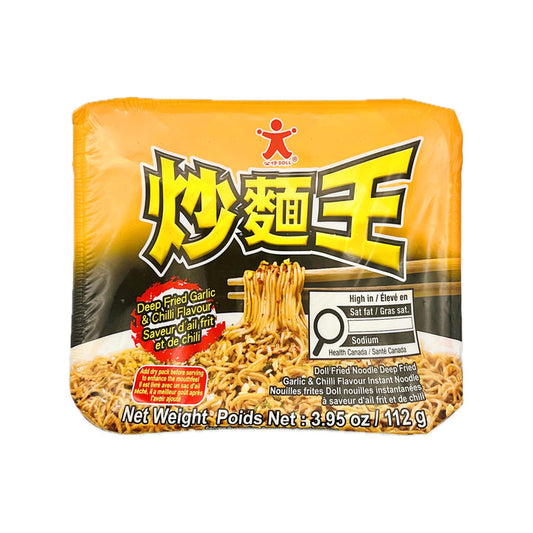 Doll Fried Noodle Deep Fried Garlic & Chilli Flavour 公仔碗炒麵王避風塘味 112g