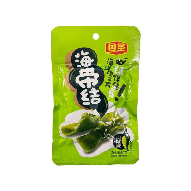 Guo Sheng Preserved Seaweed Knot 60g (Spicy) 國聖 海帶結 (泡椒味)