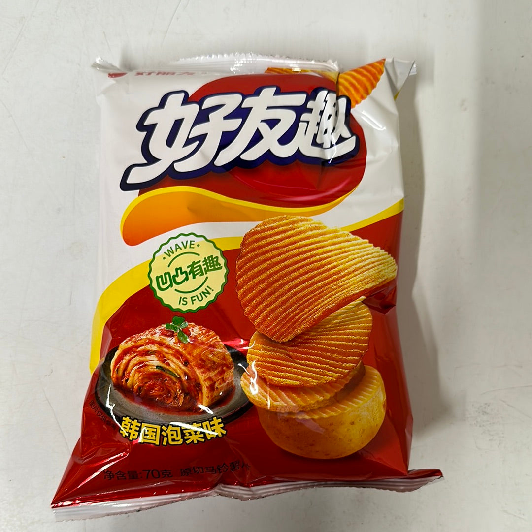 HLY Potato Chips - KimChi Flacvour 83g好友趣凹凸薯片-韓國泡菜味