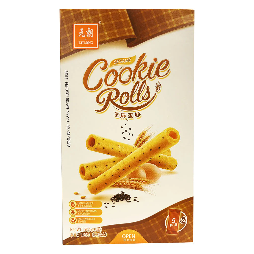 Rulong sesame Flavour Cookie Rolls150g元朗芝麻蛋卷