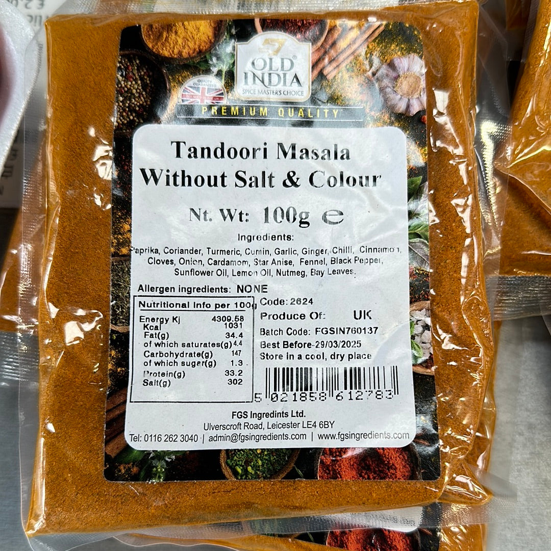 Tandoori masala without salt & colour 100g