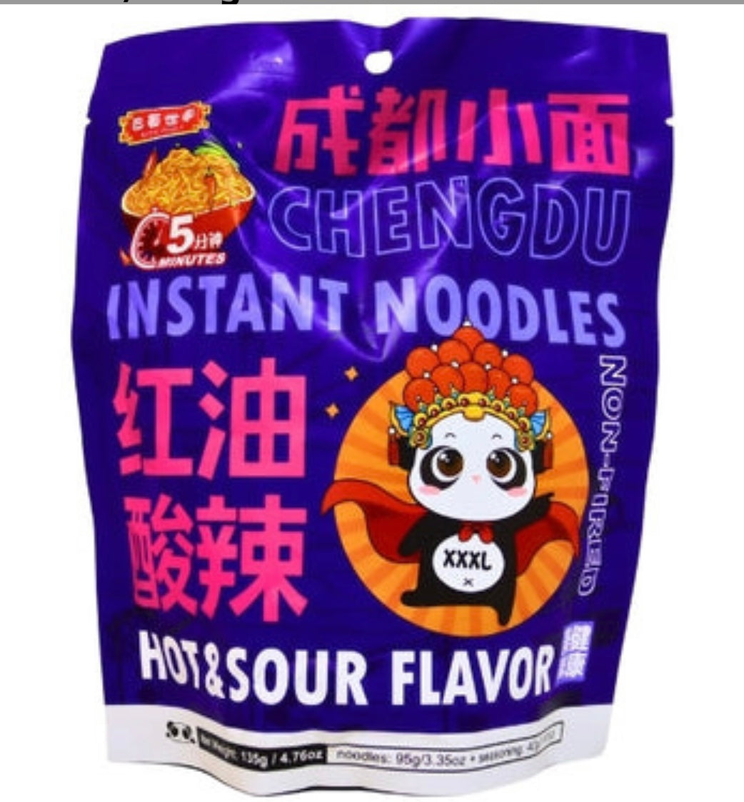 Bashu Family Chengdu Instant Noodles (Hot & Sour ) (成都小麵 (紅油酸辣))