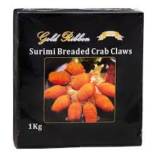 Gold ribbon surimi breaded crab claws 1kg (Single)