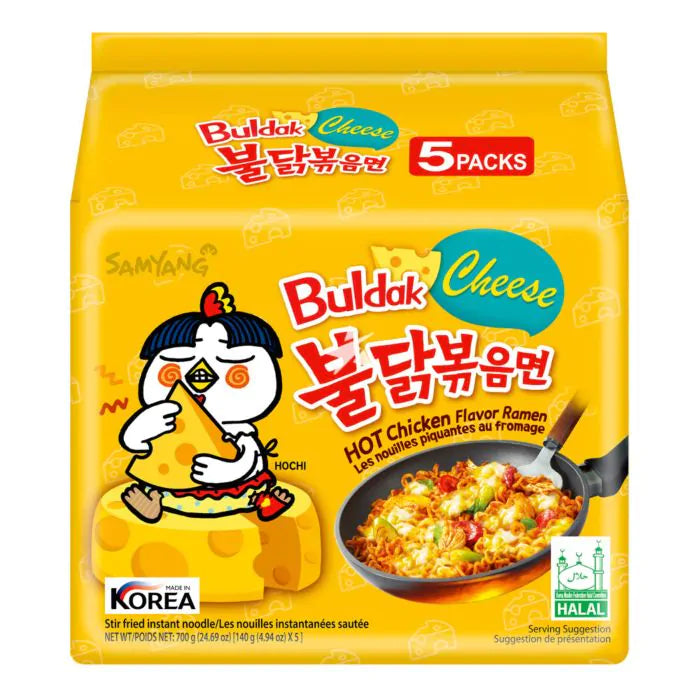 Samyang Cheese Hot Chicken Flavour Ramen (5 X 140g)火辣雞麵芝士味