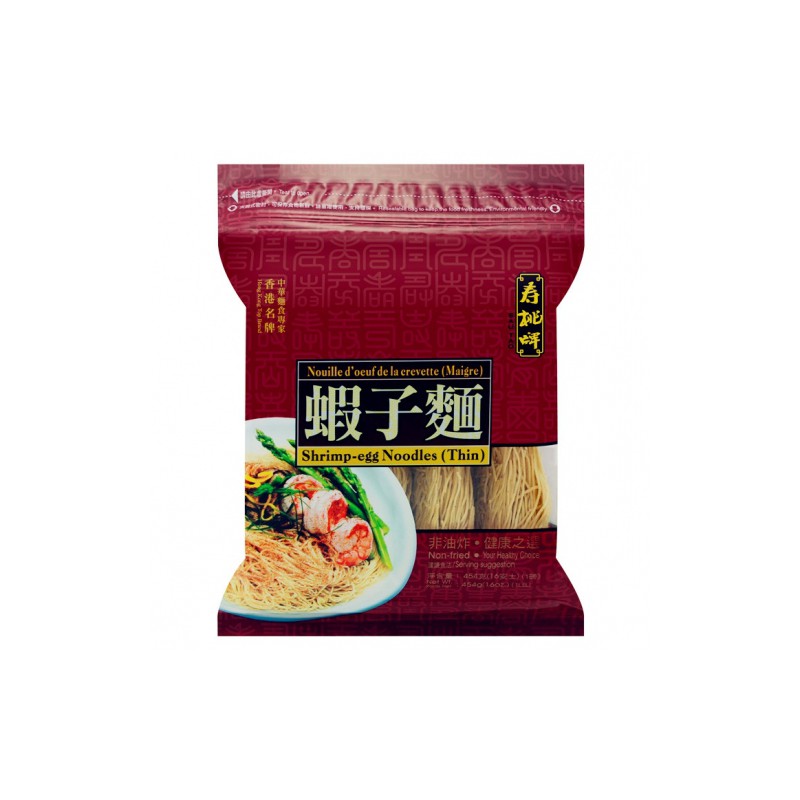 Sau Tao Shrimp Egg Noodles (Thin) 壽桃牌蝦子幼麵 454g