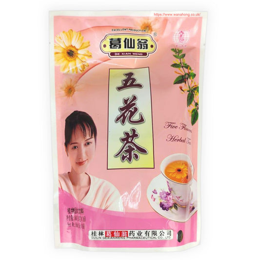 GE XIAN WENG Five Flowers Herbal Tea 葛仙翁五花茶 160g