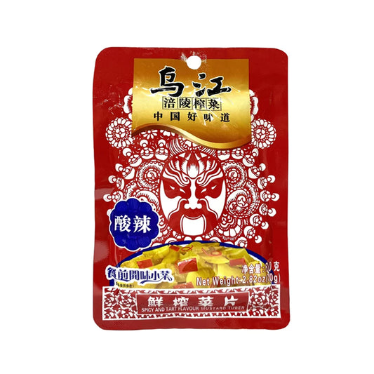 Spicy & Tart Flavour Mustard Tuber 烏江 鮮榨菜片 酸辣 80g