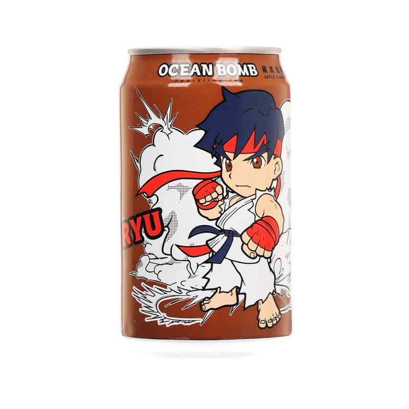 Ocean Bomb Street Fighter Ryu Apple Flavour Sparkling Tea 街頭霸王 Ryu 蘋果風味 330ml