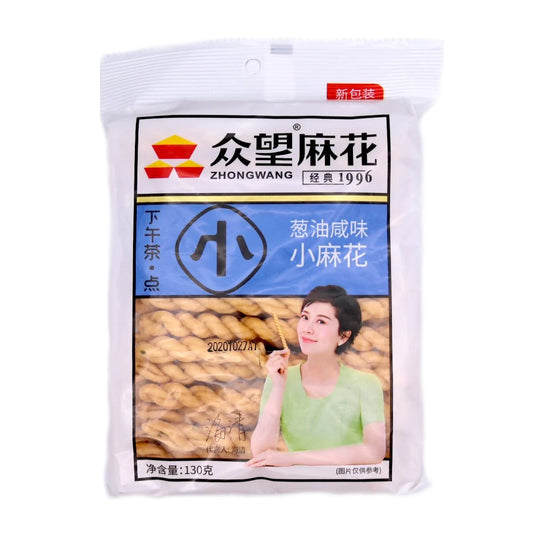 Zhongwang Fried Dough Twist Salty Shallot  眾望 小麻花蔥油咸味 130g