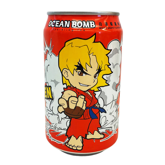 Ocean Bomb Street Fighter Ken White Grape Flavour Sparkling Tea 街頭霸王 Ken 白葡萄風味 330ml