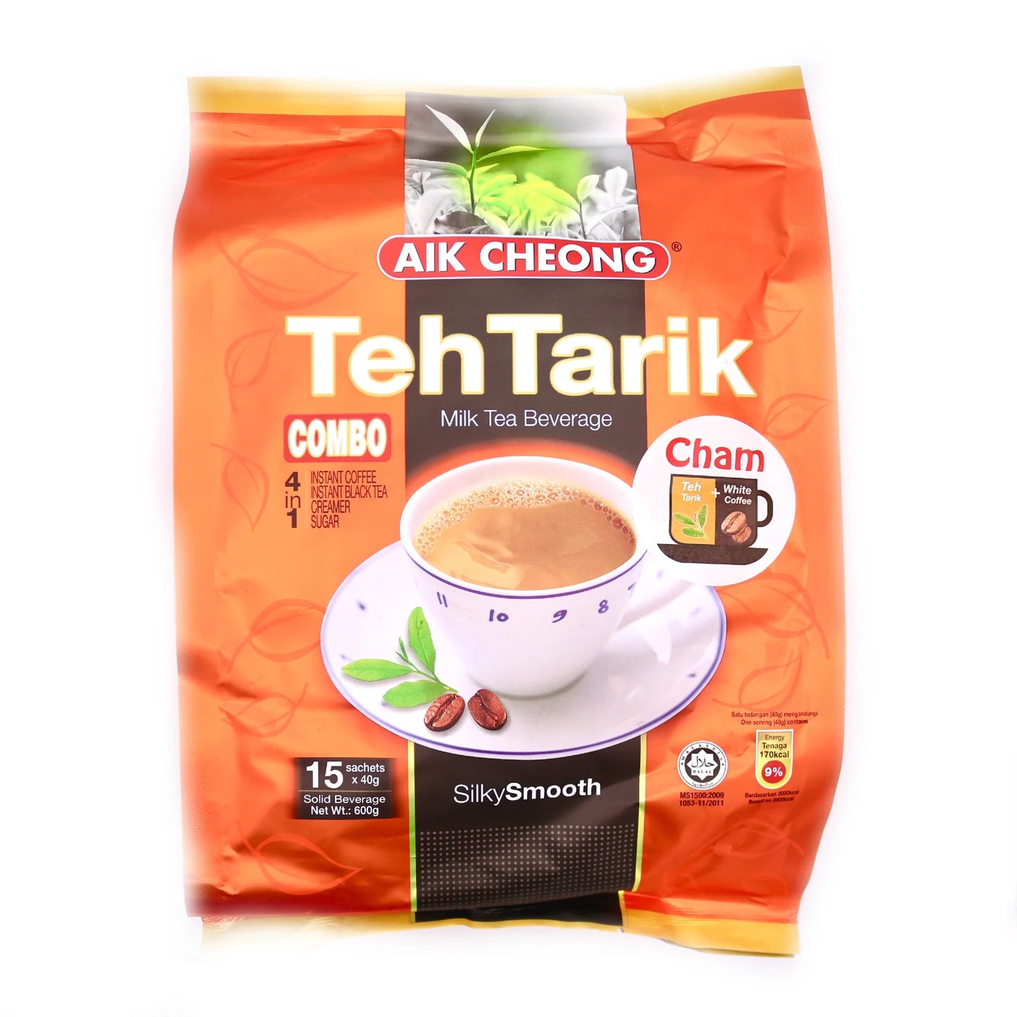 AIK CHEONG Teh Tarik 4 in 1 Milk Tea 15 packs  益昌 4合1 奶茶+咖啡 15包 600g