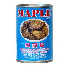 Maple Brand Vegetarian Duck Style Dush Made with Fried Gluten 280g 燜齋鴨