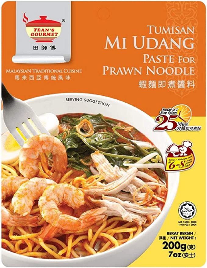 Tean's Gourmet Tumisan Mi Udang Paste for Prawn Noodle 田師傅 蝦麵即煮醬料 200g