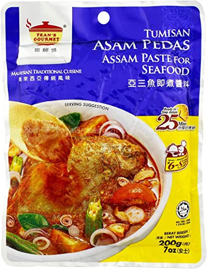 Tean's Gourmet Tumisan Asam Pedas Paste for Seafood 田師傅 亞叁魚即煮醬料 200g