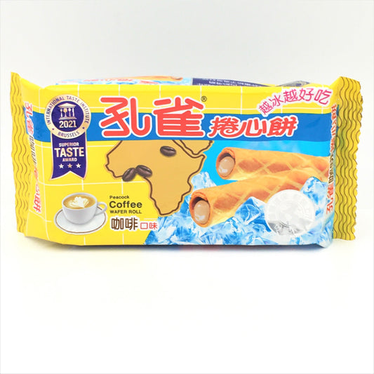 Kuai Kuai Peacock Wafer Roll Coffee  乖乖 孔雀捲心餅 63g