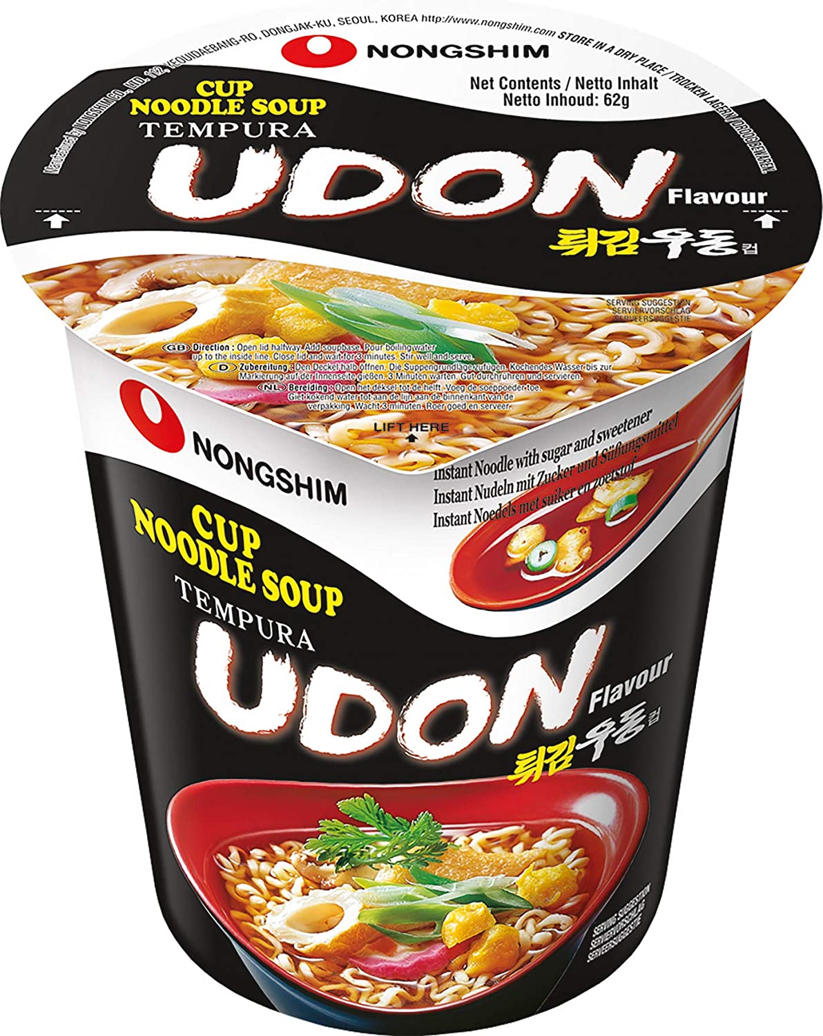 Nongshim Tempura Udon Cup Noodle Soup  農心天婦羅烏冬杯麵 62g