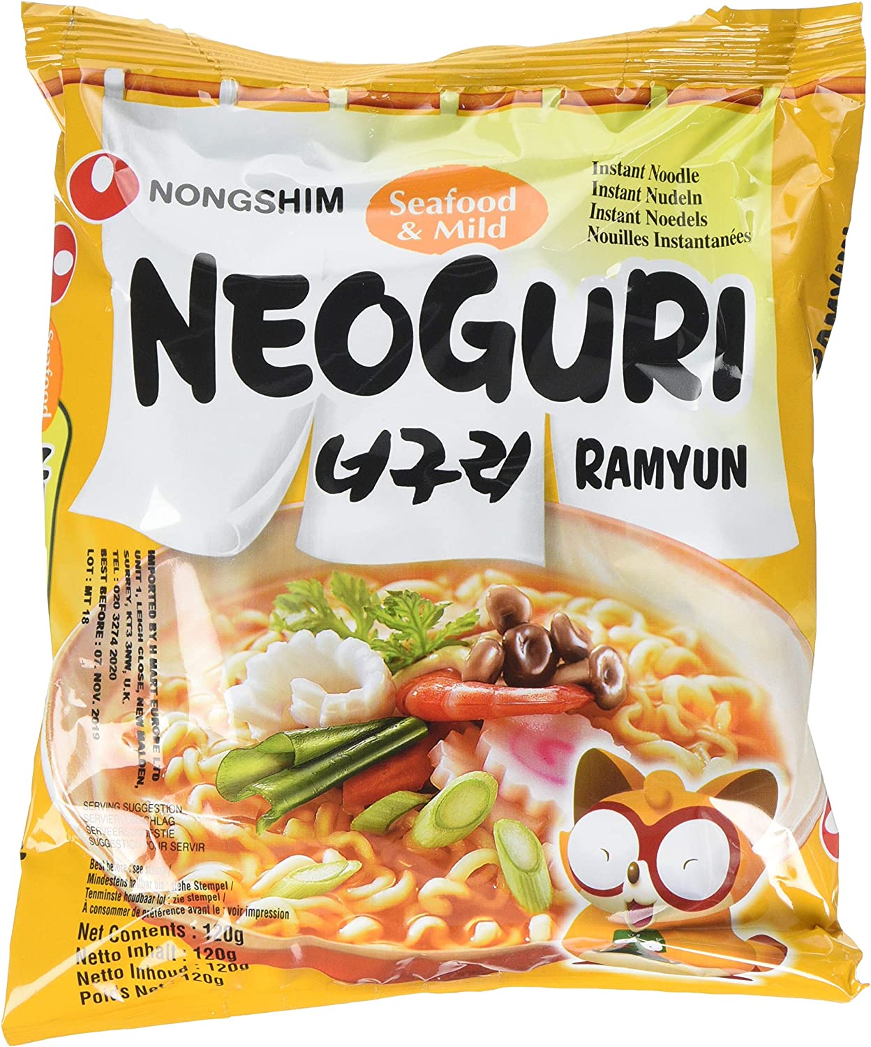 Nongshim Neoguri Seafood & Mild Ramyun 海鮮拉面(微辣) 120g