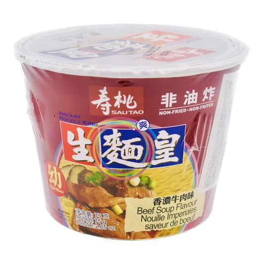 Sau Tao Instant Noodle King Beef Soup Flavour 壽桃生麵皇香濃牛肉味 75g