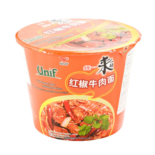 Unif Bowl Instant Noodles Artificial Spicy Beef Flavour 統一紅椒牛肉碗麵 110g