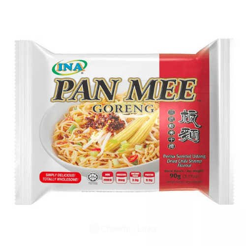 INA Pan Mee Goreng Perisa Sambal Udang Dried Chilli Shrimp Flavour Instant Noodles 三巴蝦米乾撈板麵 90g