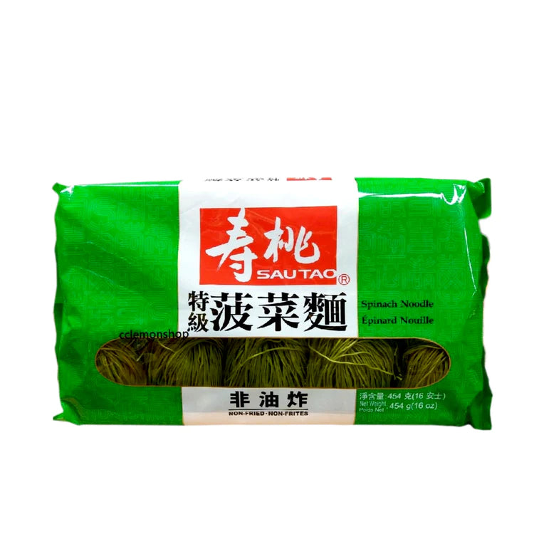 Sau Tao Spinach Noodles  壽桃特級菠菜麵 454g