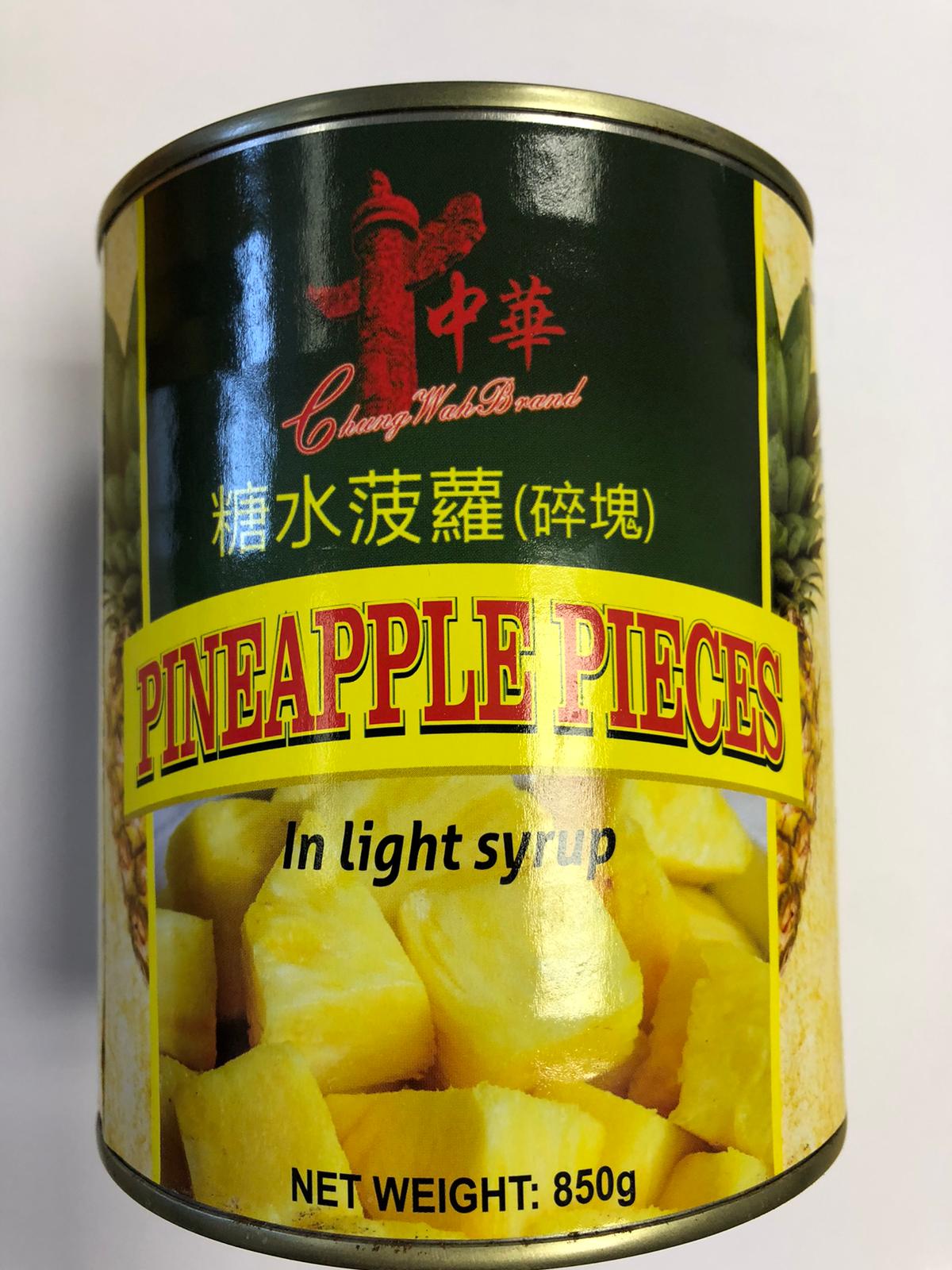 Chung Wah Brand Pineapple Pieces in Light Syrup 中華牌 糖水菠蘿 碎塊 850g