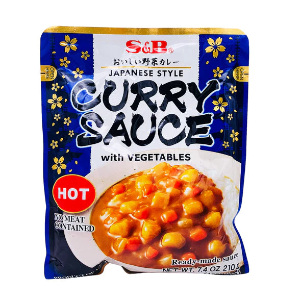 S & B JAPANESE INSTANT CURRY SAUCE WITH VEGETABLES (HOT) 日式蔬菜即溶咖哩醬（辣）210g